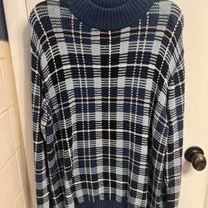 Women’s Blue and Black Plaid Sweater